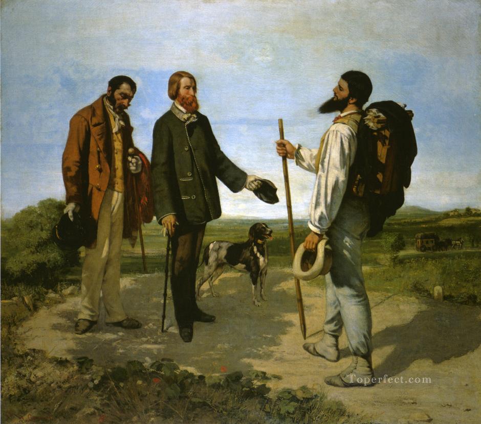 Bonjour Monsieur Courbet Realista Realista pintor Gustave Courbet Pintura al óleo